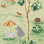 Обои ручная роспись Promenade Original colourway on cream painted silk варинант исполнения - 2 | Loft Concept в Волгограде