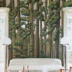 Обои ручная роспись Redwoods Sequoia on Sterling Silver gilded paper варинант исполнения - 3 | Loft Concept в Волгограде