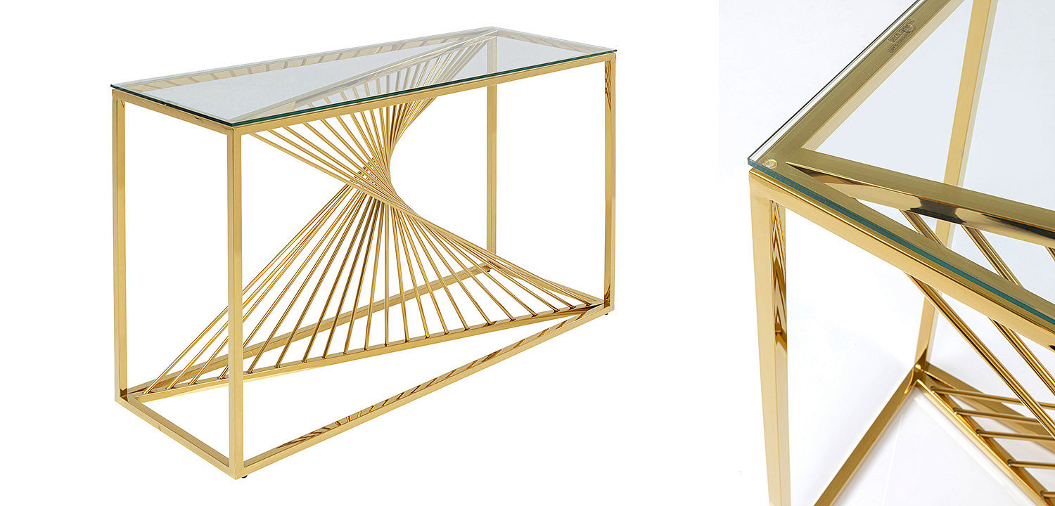 Консоль Golden Whirl with glass surface Консоль Golden Whirl with glass surface - Loft-Concept в Волгограде