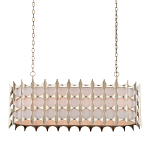 Люстра овальной формы с фактурным серебряным каркасом и тканевым абажуром Silver Honeycomb варинант исполнения - 3 | Loft Concept в Волгограде