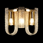 Бра с металлическим основанием золотого цвета и хрустальными подвесками Textured Glass варинант исполнения - 1 | Loft Concept в Волгограде