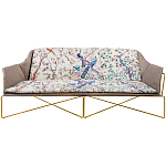 Трехместный диван на металлическом каркасе с цветочным принтом в стиле шинуазри Chinoiserie Birds on a Tree Sofa варинант исполнения - 5 | Loft Concept в Волгограде