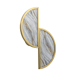 Бра с двумя полукруглыми плафонами из искусственного алебастра в бронзовой оправе Marbella варинант исполнения - 6 | Loft Concept в Волгограде