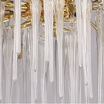 Люстра золотого цвета с декоративными ветками и длинными прозрачными стеклянными подвесами в форме сосулек Droplet Chandelier варинант исполнения - 4 | Loft Concept в Волгограде