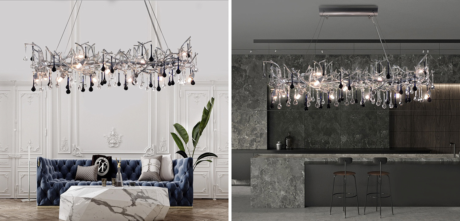 Люстра Waterfall Chandelier Crystal Silver Drops Люстра Waterfall Chandelier Crystal Silver Drops - Loft-Concept в Волгограде