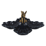 Менажница темно-синяя фарфоровая с бронзовой фигуркой ангела Eden Garden варинант исполнения - 1 | Loft Concept в Волгограде