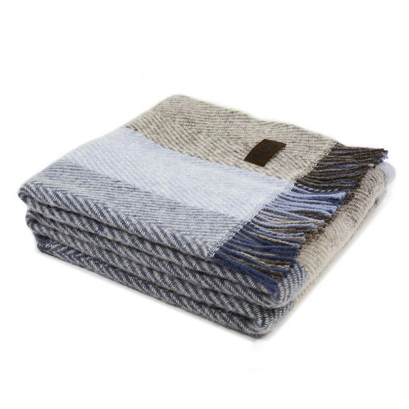 Плед VADSO SPINA 1002 Marzotto Серый Голубой в Волгограде | Loft Concept 