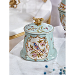 Шкатулка голубого цвета с рисунком и состаренным эффектом Eden Garden варинант исполнения - 9 | Loft Concept в Волгограде