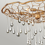 Люстра подвесная золотого цвета с металлическим сетчатым основанием и стеклянными каплевидными подвесками Hinkley варинант исполнения - 5 | Loft Concept в Волгограде