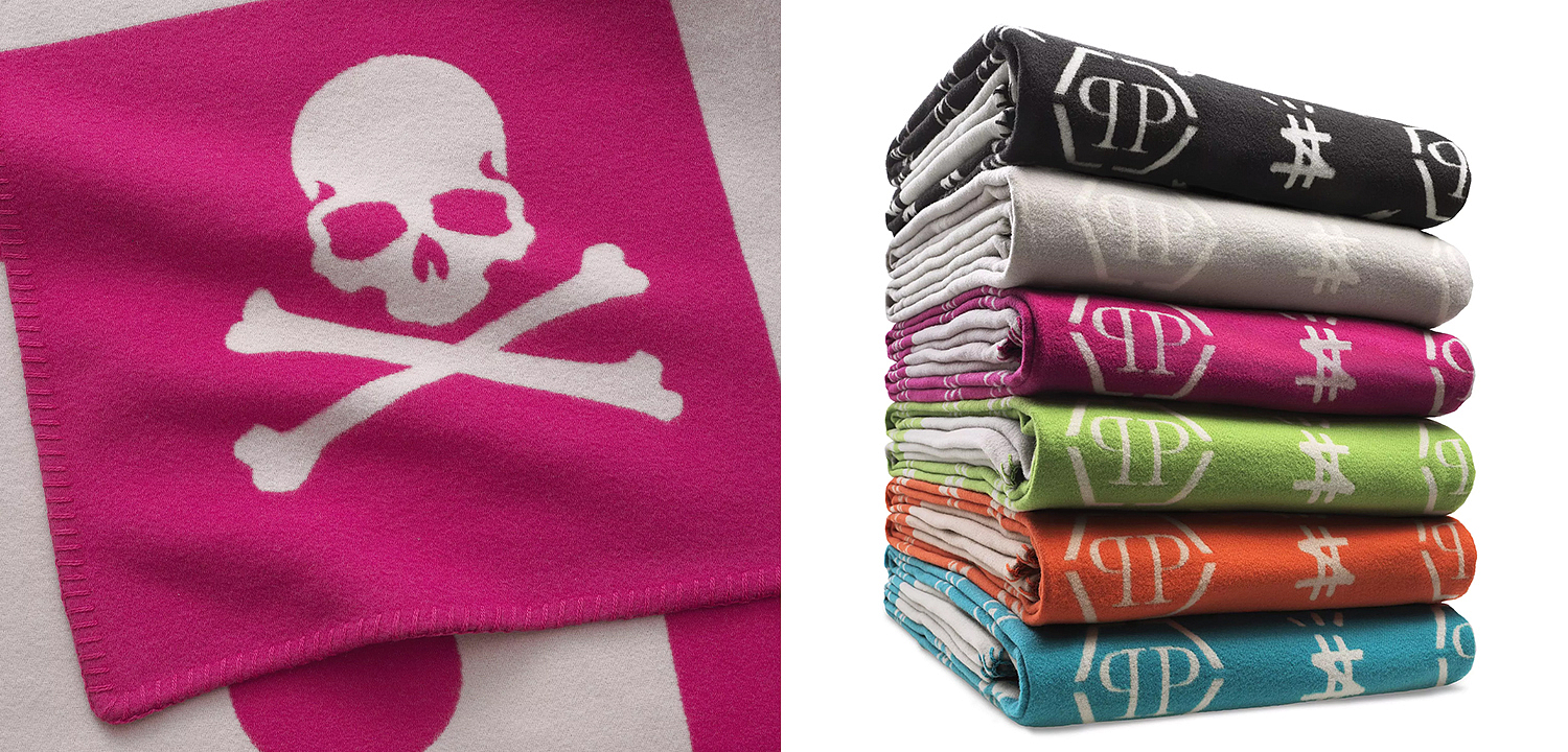 Плед Philipp Plein Plaid Cashmere Skull Pink Плед Philipp Plein Plaid Cashmere Skull Pink - Loft-Concept в Волгограде