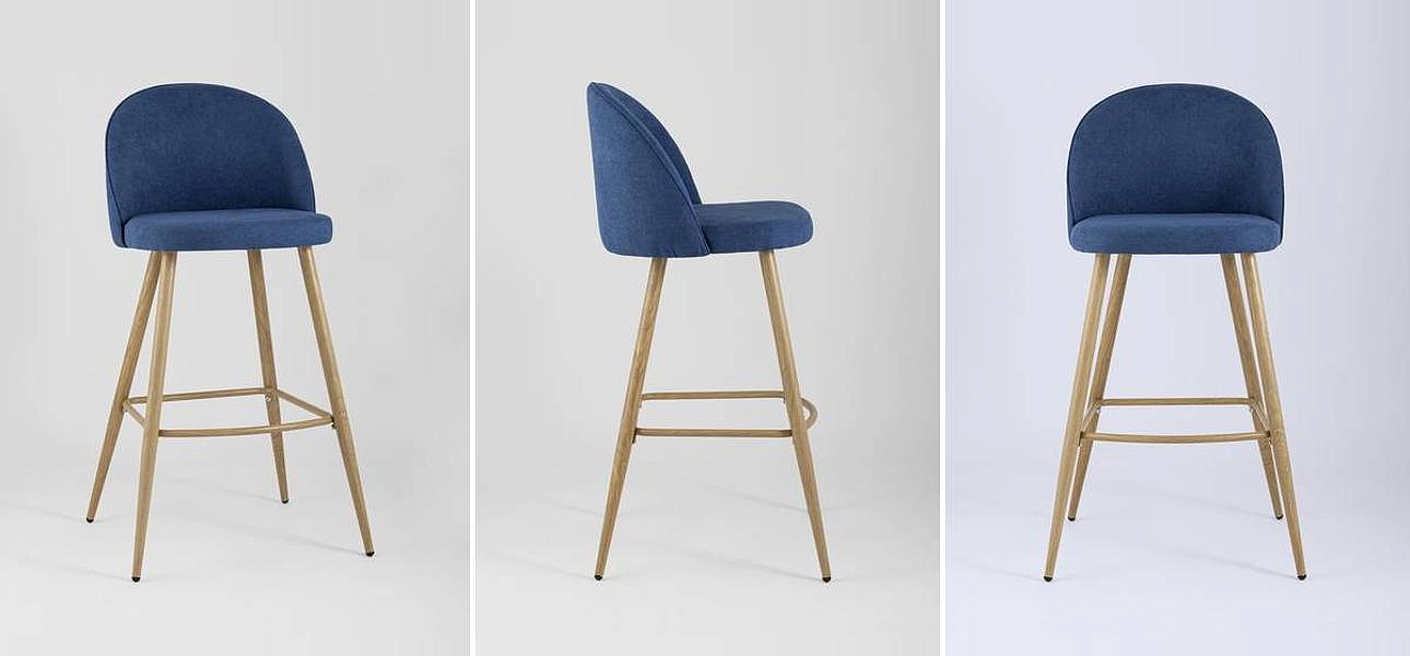 Барный Стул Miruna Chair Синий Шенилл Барный Стул Miruna Chair Синий Шенилл - Loft-Concept в Волгограде