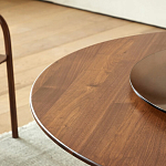 Стол обеденный круглый с двойной столешницей Walnut Wood Table варинант исполнения - 6 | Loft Concept в Волгограде