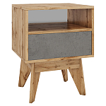 Тумба прикроватная с ящиком и фасадом цвета серый бетон Grace of Furniture варинант исполнения - 1 | Loft Concept в Волгограде