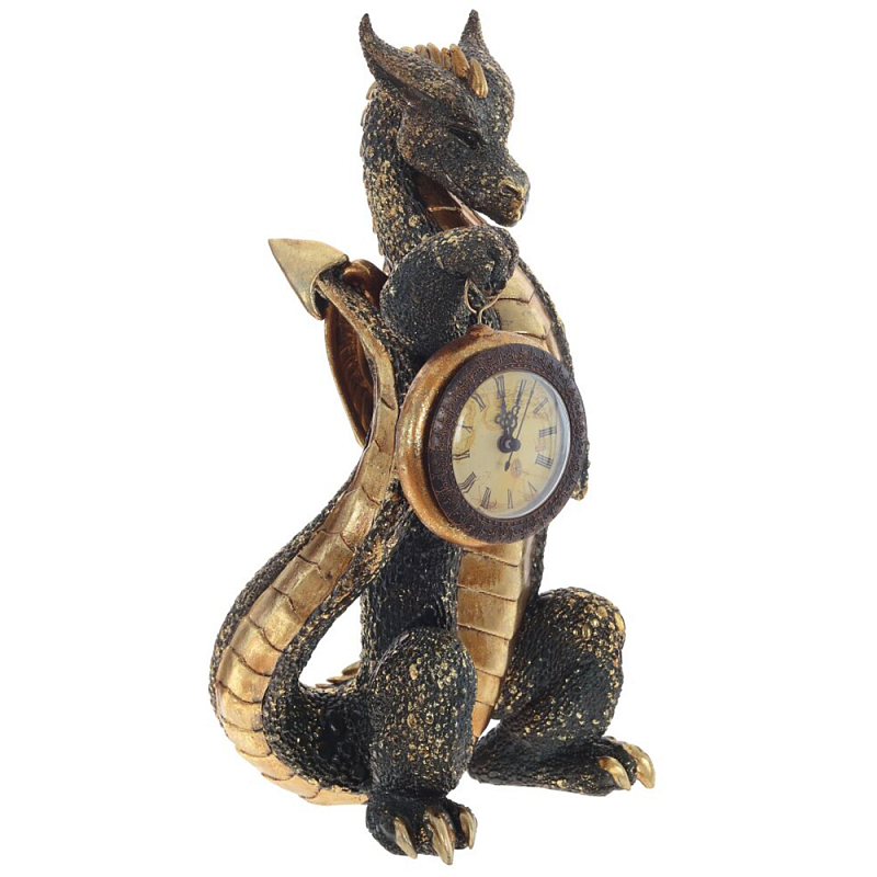 Часы в виде дракона Black Dragon with Clock Золотой Черный Часы в виде дракона Black Dragon with Clock Золотой Черный в Волгограде | Loft Concept