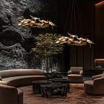 Люстра подвесная с прозрачными стеклянными птичками на ветвях Диаметр 80 см Serip Voa варинант исполнения - 11 | Loft Concept в Волгограде