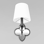 Бра с белым текстильным абажуром и декоративным основанием в виде четырехлистника с зеркальной вставкой Vitorino варинант исполнения - 10 | Loft Concept в Волгограде