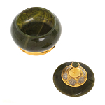 Икорница с крышкой с гравировкой из натурального камня Нефрит Decorative Cavair Dishes варинант исполнения - 5 | Loft Concept в Волгограде