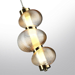 Подвесной светильник с 3-мя рифлеными стеклянными шарами Marcelh Light варинант исполнения - 5 | Loft Concept в Волгограде
