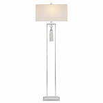 Торшер с прямоугольным тканевым абажуром на белом мраморном основании Silver Threads варинант исполнения - 1 | Loft Concept в Волгограде