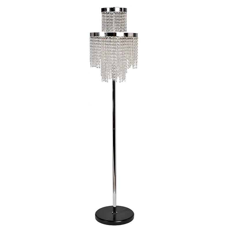 Торшер Хром с каскадом сияющих кристаллов Shining Waterfall Прозрачный Хром в Волгограде | Loft Concept 