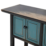 Деревянная консоль в китайском стиле с дверцами голубая Qin Console Table Blue варинант исполнения - 4 | Loft Concept в Волгограде