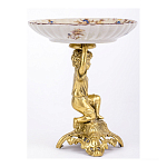 Чаша с цветочным орнаментом на ножке в виде бронзового ангела Eden Garden варинант исполнения - 2 | Loft Concept в Волгограде