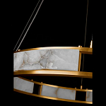 Люстра в виде кольца из натурального камня Golden Alavastor варинант исполнения - 3 | Loft Concept в Волгограде