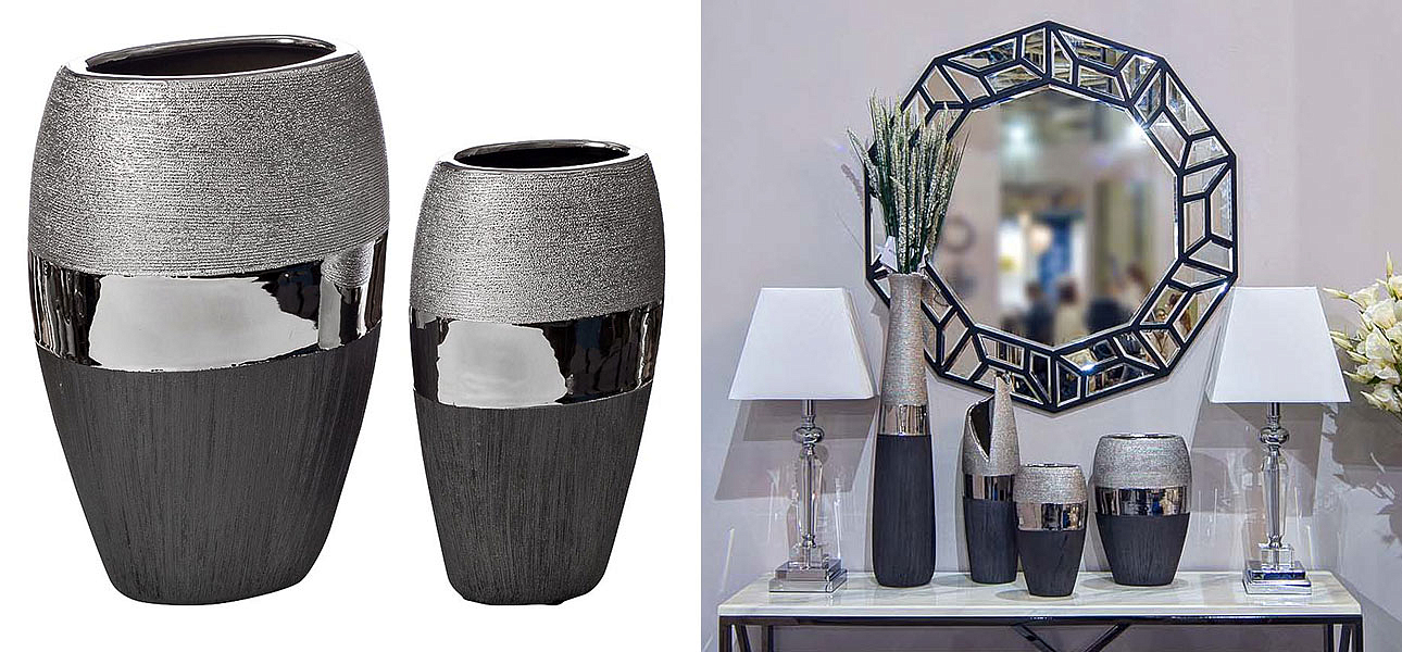 Ваза Maelis black and silver Ваза Maelis black and silver - Loft-Concept в Волгограде
