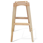 Барный стул со спинкой на 4-х деревянных ножках Синий Велюр Ava Charm варинант исполнения - 6 | Loft Concept в Волгограде