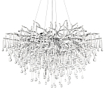 Люстра подвесная с прозрачными стеклянными подвесками в форме капель Диаметр 100 см Droplet Chandelier варинант исполнения - 18 | Loft Concept в Волгограде