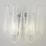 Бра с подвесками из рифленного стекла в форме капель на основании цвета хром Textured Glass варинант исполнения - 5 | Loft Concept в Волгограде