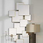 Золотое зеркальное панно из зеркальных квадратов Overlapping варинант исполнения - 3 | Loft Concept в Волгограде