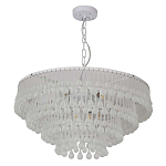 Люстра подвесная круглая с молочными стеклянными подвесками в форме капель Droplet Chandelier варинант исполнения - 1 | Loft Concept в Волгограде