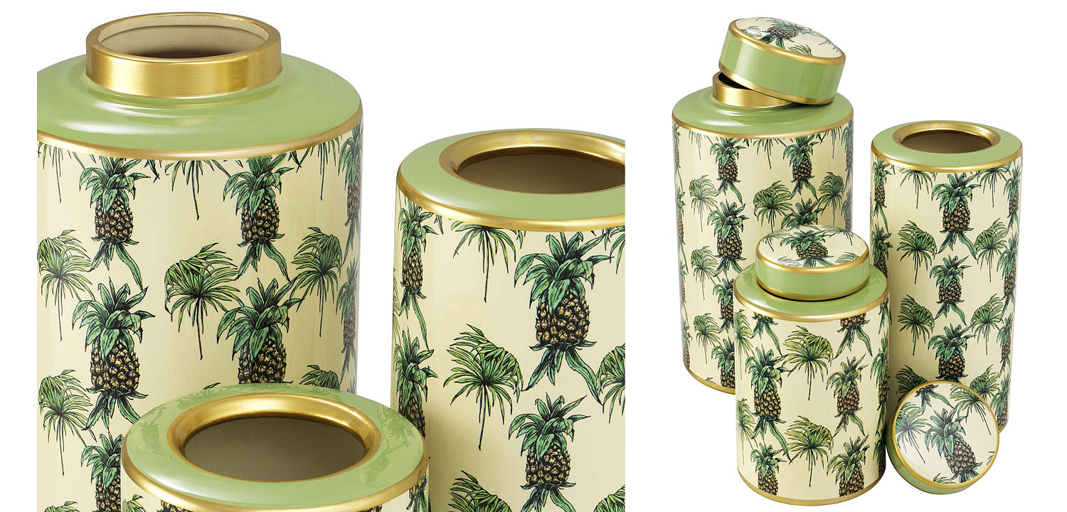Комплект Ваз Eichholtz JAR PINEAPPLE SET OF 3 Комплект Ваз Eichholtz JAR PINEAPPLE SET OF 3 - Loft-Concept в Волгограде