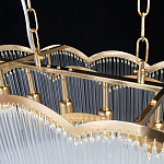 Люстра прямоугольная на цепях с прозрачными трубками и волнистым краем Nembus варинант исполнения - 9 | Loft Concept в Волгограде