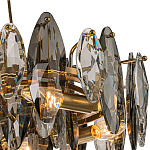 Люстра подвесная с овальными подвесками из стекла дымчатого цвета Harlow Crystal Round варинант исполнения - 2 | Loft Concept в Волгограде