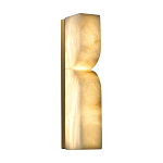 Бра с изогнутым плафоном из белого алебастра на прямоугольном основании Cryptocrystalline Stone варинант исполнения - 3 | Loft Concept в Волгограде