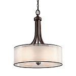 Люстра подвесная с двойным круглым плафоном из органзы и матового стекла Kichler варинант исполнения - 5 | Loft Concept в Волгограде