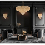 Люстра с каскадом из прозрачного хрусталя Constant Sparks варинант исполнения - 16 | Loft Concept в Волгограде