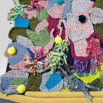 Ковер разноцветный из джинсовой одежды и армейских палаток Upcycling варинант исполнения - 3 | Loft Concept в Волгограде