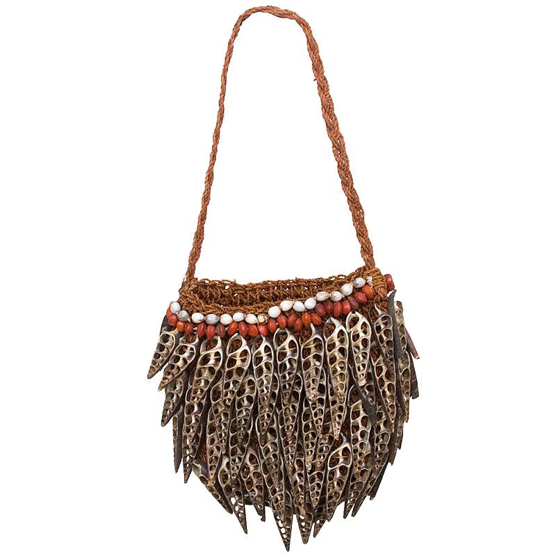 Декоративный аксессуар сумка из ракушек Aboriginal Lacy Shells Bag Коричневый в Волгограде | Loft Concept 