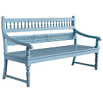 Деревянная скамья из массива манго с резьбой Eutropio Grey Mango Bench варинант исполнения - 1 | Loft Concept в Волгограде