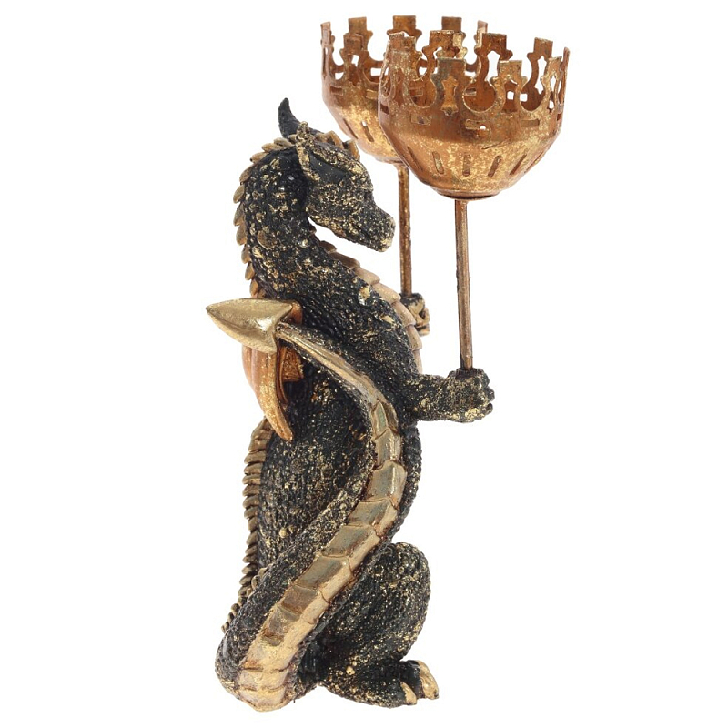 Подсвечник в виде дракона Dragon candlestick Gold Green Золотой Зеленый Черный Подсвечник в виде дракона Dragon candlestick Gold Green Золотой Зеленый Черный в Волгограде | Loft Concept