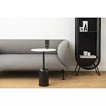Кофейный столик с белой мраморной столешницей на черном основании Tall Coffee Black and White Table варинант исполнения - 1 | Loft Concept в Волгограде