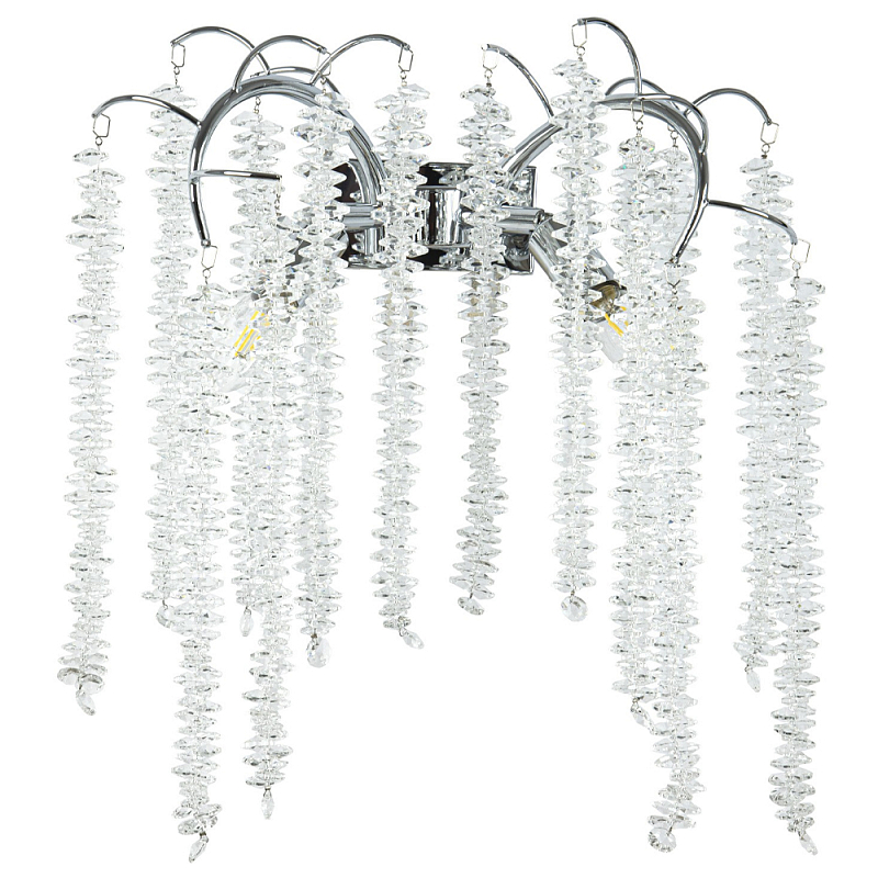 Бра с хрустальными подвесками Bunch of Crystal Berries Silver Wall Lamp Прозрачный Серебряный Бра с хрустальными подвесками Bunch of Crystal Berries Silver Wall Lamp Прозрачный Серебряный в Волгограде | Loft Concept