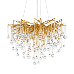 Люстра подвесная с прозрачными стеклянными подвесками в форме капель Диаметр 60 см Droplet Chandelier варинант исполнения - 18 | Loft Concept в Волгограде