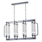 Люстра прямоугольная с 8-ю стеклянными плафонами цилиндрической формы Jeanette варинант исполнения - 3 | Loft Concept в Волгограде