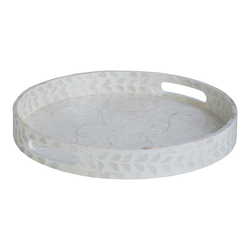 Поднос Esmee Bone Inlay Белый Поднос Esmee Bone Inlay Белый в Волгограде | Loft Concept