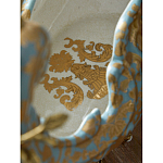 Чаша голубого цвета с оранментом и и бронзовыми фигурами леопардов Eden Garden варинант исполнения - 11 | Loft Concept в Волгограде