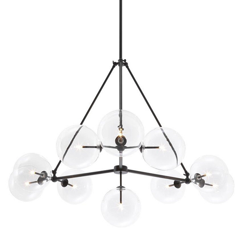 Люстра Chandelier Bermude Bronze Темная бронза Прозрачное Стекло Люстра Chandelier Bermude Bronze Темная бронза Прозрачное Стекло в Волгограде | Loft Concept